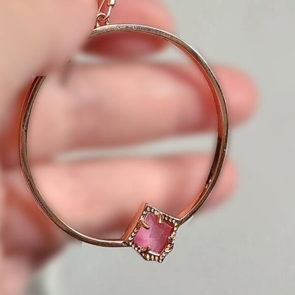 Kendra Scott Rose Gold Elberta Hoop Earrings - Picture 5 of 7